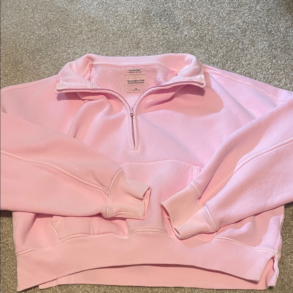 Abercrombie & Fitch Pink Half-Zip Sweatshirt